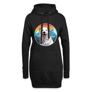 Rumänische Mioritische Hunderasse Karikatur Kawaii Waterco - Hoodie-Kleid - Schwarz - Vorne