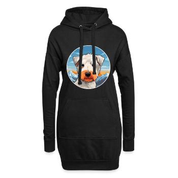 Pumi Hunderasse Karikatur Kawaii Aquarell - Hoodie-Kleid - Schwarz - Vorne
