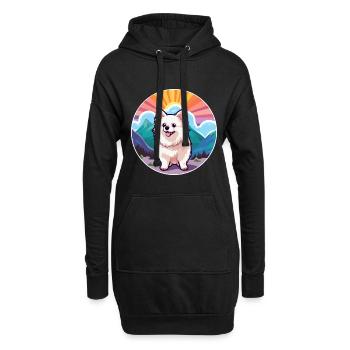 Pommern Deutscher Spitz Hunderasse Karikatur Kawaii W - Hoodie-Kleid - Schwarz - Vorne