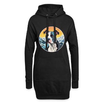 Staffordshire Bullterrier Hunderasse Karikatur Kawai - Hoodie-Kleid - Schwarz - Vorne