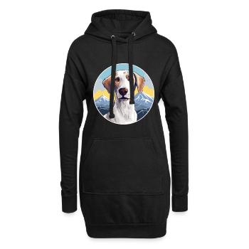 Sloughi Hunderasse Cartoon Kawaii Aquarell - Hoodie-Kleid - Schwarz - Vorne