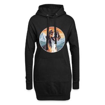 Smand Hund Rasse Cartoon Kawaii Aquarell - Hoodie-Kleid - Schwarz - Vorne