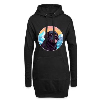 Seskar phoque chien race dessin animé Kawaii aquarelle - Sweat-shirt à capuche long Femme - noir - Devant