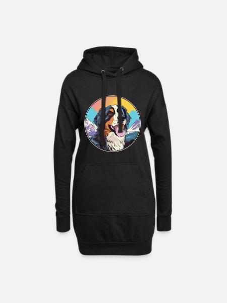 Slovensky Kopov Hunderasse Cartoon Kawaii Watercolo - Hoodie-Kleid - Schwarz