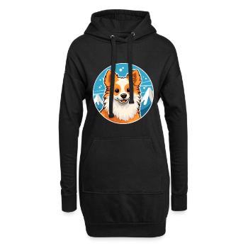 Jouet allemand Spitz chien race Cartoon Kawaii Watercol - Sweat-shirt à capuche long Femme - noir - Devant