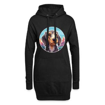 Drahthaardackel Hunderasse Karikatur Kawaii Wate - Hoodie-Kleid - Schwarz - Vorne