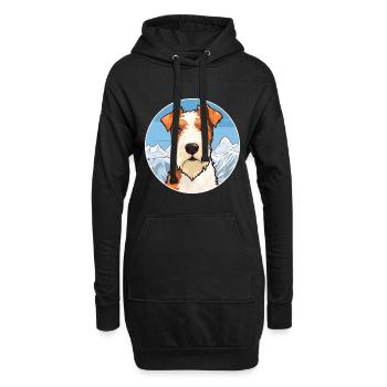 Fil Fox Terrier chien race Cartoon Kawaii Watercol - Sweat-shirt à capuche long Femme - noir - Devant