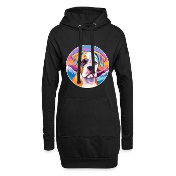 Bouledogue américain chiot chien race dessin animé Kawaii Wa - Sweat-shirt à capuche long Femme - noir - Devant