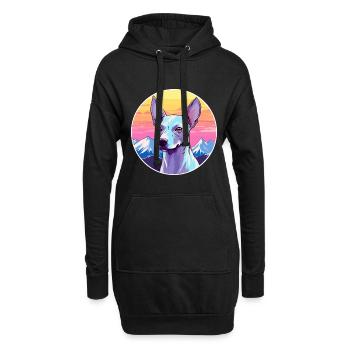American Hairless Terrier chien race Cartoon Kawaii - Sweat-shirt à capuche long Femme - noir - Devant