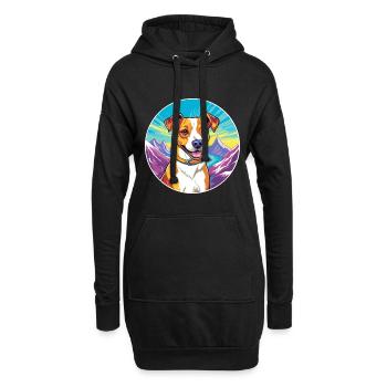 Terrier brésilien race de chien dessin animé kawaii Waterco - Sweat-shirt à capuche long Femme - noir - Devant