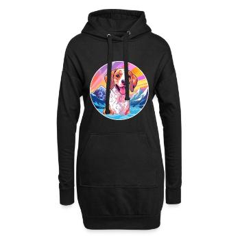 Braque Du Bourbonnais Hunderasse Cartoon Kawaii Wat - Hoodie-Kleid - Schwarz - Vorne