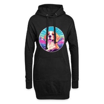 Broholmer Hunderasse Karikatur Kawaii Aquarell - Hoodie-Kleid - Schwarz - Vorne