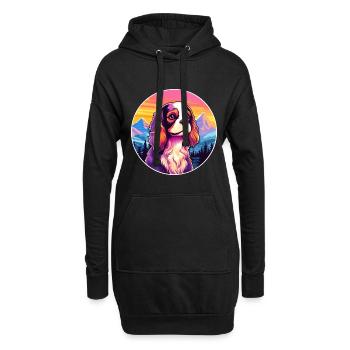 Cavalier King Charles Épagneul chien race Cartoon Ka - Sweat-shirt à capuche long Femme - noir - Devant