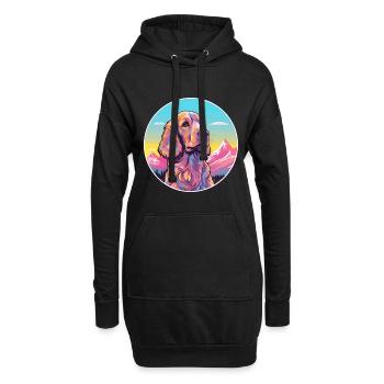 Anglais Cocker Épagneul chien race Cartoon Kawaii Wa - Sweat-shirt à capuche long Femme - noir - Devant