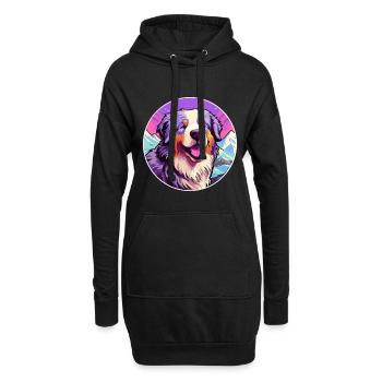 Karpaten Schäferhund Rasse Cartoon Kawaii Wasser - Hoodie-Kleid - Schwarz - Vorne