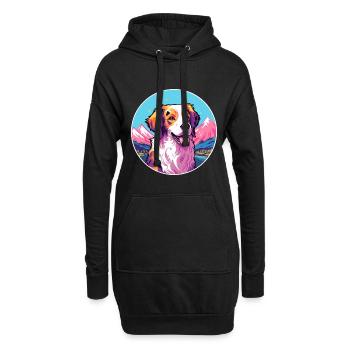 Danois Suédois Farmdog Race Cartoon Kawaii Wa - Sweat-shirt à capuche long Femme - noir - Devant