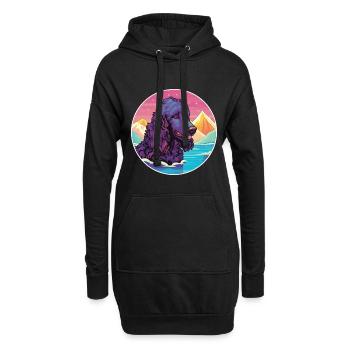 Irischer Wasserspaniel Hunderasse Cartoon Kawaii Wasser - Hoodie-Kleid - Schwarz - Vorne