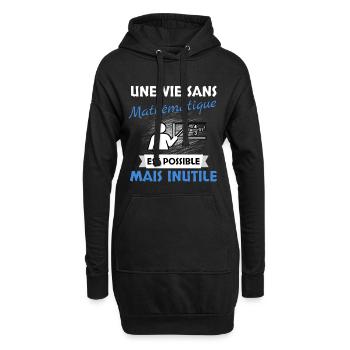 Mathématique - Sweat-shirt à capuche long Femme - noir - Devant