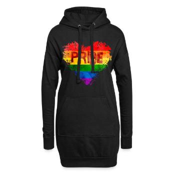 Rainbow Heart Pride LGBTQ Colorful Love Gay - Hoodie Dress - black - Front