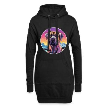 Perro de Presa Canario Hunderasse Cartoon Kawaii Wa - Hoodie-Kleid - Schwarz - Vorne