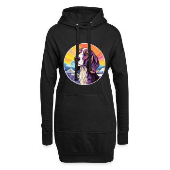 Posavac Hund Rasse Cartoon Kawaii Aquarell - Hoodie-Kleid - Schwarz - Vorne