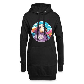 Sealyham Terrier Dog Breed Cartoon Kawaii Watercol - Hoodie Dress - black - Front