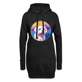 Berger des Pyrénées race de chien Cartoon Kawaii Waterco - Sweat-shirt à capuche long Femme - noir - Devant
