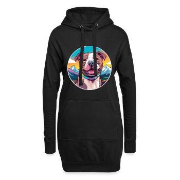 Staffordshire Bullterrier Hunderasse Karikatur Kawai - Hoodie-Kleid - Schwarz - Vorne