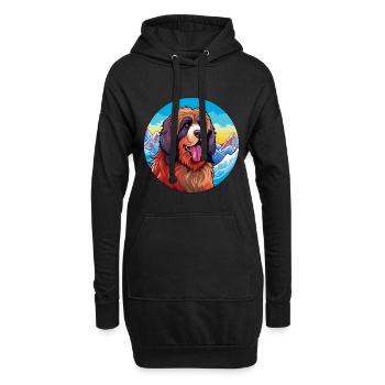 Tibetischer Mastiff Hunderasse Cartoon Kawaii Watercolo - Hoodie-Kleid - Schwarz - Vorne