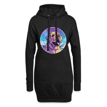 Transmontano mastiff race de chien dessin animé kawaii Wate - Sweat-shirt à capuche long Femme - noir - Devant