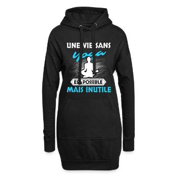 Yoga - Sweat-shirt à capuche long Femme - noir - Devant
