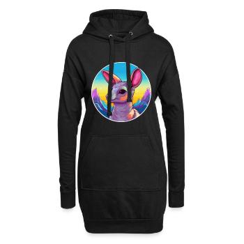 Aardvark Aquarelle Dessin Animé Kawaii Animal Animal Colo - Sweat-shirt à capuche long Femme - noir - Devant