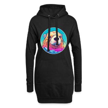 Murmeltier Aquarell Karikatur Kawaii Haustier Tier Col - Hoodie-Kleid - Schwarz - Vorne