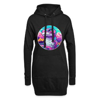 Schlange Aquarell Karikatur Kawaii Haustier Tier Farbefu - Hoodie-Kleid - Schwarz - Vorne