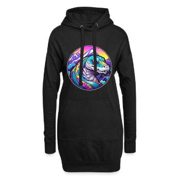 Anaconda Aquarelle Dessin Animé Kawaii Animal Animal Colo - Sweat-shirt à capuche long Femme - noir - Devant