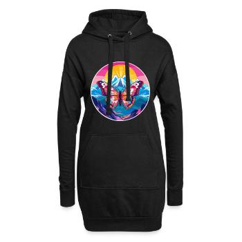 Schmetterling Aquarell Karikatur Kawaii Haustier Tier Col - Hoodie-Kleid - Schwarz - Vorne