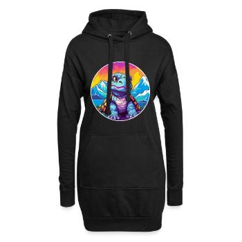Tortue Aquarelle Dessin Animé Kawaii Animal De Compagnie Colorf - Sweat-shirt à capuche long Femme - noir - Devant