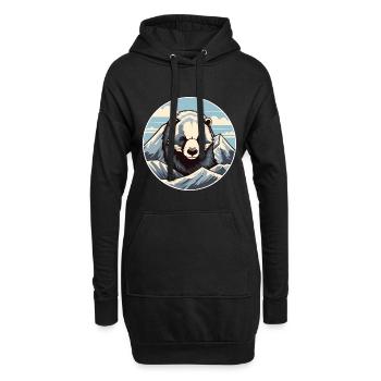 Blaireau Aquarelle Dessin Animé Kawaii Animal De Compagnie Colorf - Sweat-shirt à capuche long Femme - noir - Devant