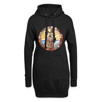 Berger Picard Hunderasse Buntes Glas Wat - Hoodie-Kleid - Schwarz - Vorne