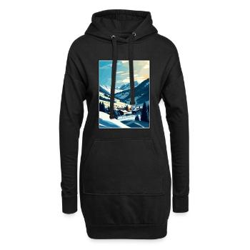 Saalbach Österreich Vintage Reiseposter Souvenir - Hoodie-Kleid - Schwarz - Vorne