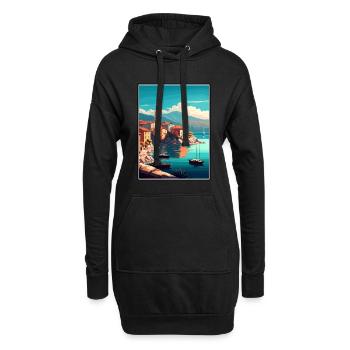 Lovran Kroatien Vintage Reiseposter WPA Souvenir - Hoodie-Kleid - Schwarz - Vorne