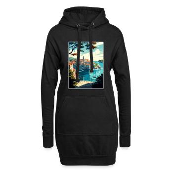 Dubrovnik Neretva Kroatien Vintage Reiseposter - Hoodie-Kleid - Schwarz - Vorne