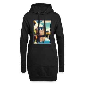 Leeuwarden Pays-Bas Vintage Voyage Poster WPA - Sweat-shirt à capuche long Femme - noir - Devant