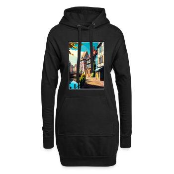Colmar France Vintage Voyage Affiche WPA Souvenir - Sweat-shirt à capuche long Femme - noir - Devant