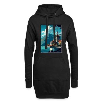 Montreux Schweiz Vintage Reiseposter WPA Kunst - Hoodie-Kleid - Schwarz - Vorne