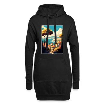 Antibes France Vintage Voyage Affiche WPA Souvenir - Sweat-shirt à capuche long Femme - noir - Devant