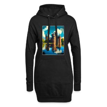 Château de Haar Pays-Bas Affiche de voyage Vintage - Sweat-shirt à capuche long Femme - noir - Devant