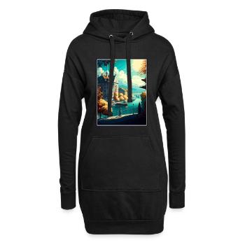 Genève Suisse Vintage voyage affiche Souvenir - Sweat-shirt à capuche long Femme - noir - Devant