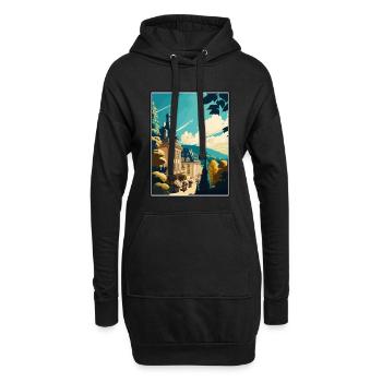 Baden Baden Allemagne Vintage voyage affiche Souvenir - Sweat-shirt à capuche long Femme - noir - Devant