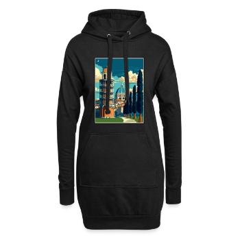 Pise Italie Vintage voyage affiche WPA Souvenir - Sweat-shirt à capuche long Femme - noir - Devant